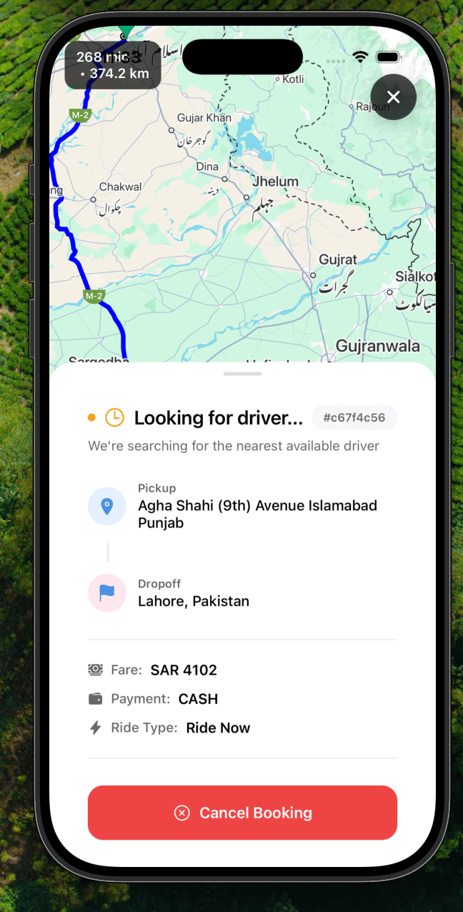 Taxi App Ride Booking & Live Map screenshot 3 by Atta ur Rehman — AI, React, Next.js, and React Native project