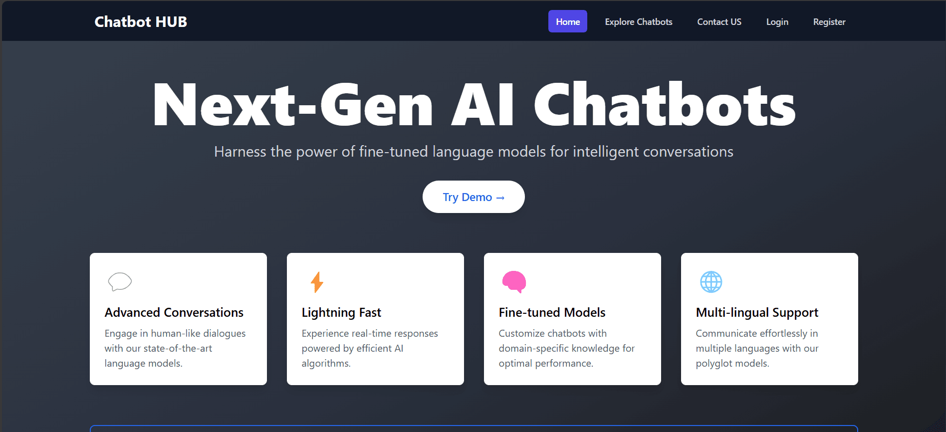Chatbot Hub screenshot by Atta ur Rehman Chatbot Hub app screenshot by Atta ur Rehman, full stack and AI software engineer