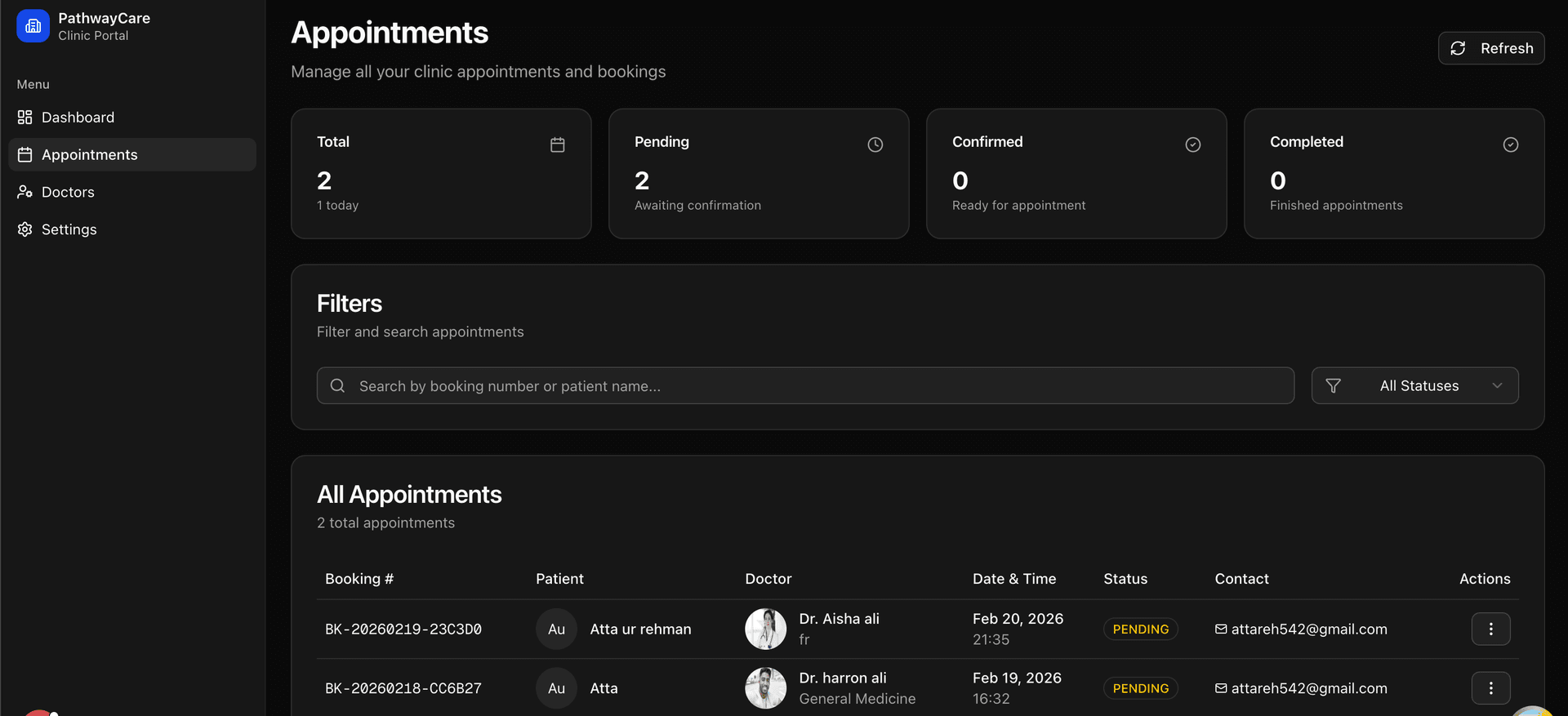 Pathway Care Clinic Dashboard (Next.js) screenshot by Atta ur Rehman Pathway Care Clinic Dashboard (Next.js) screenshot 2 by Atta ur Rehman — AI, React, Next.js, and React Native project