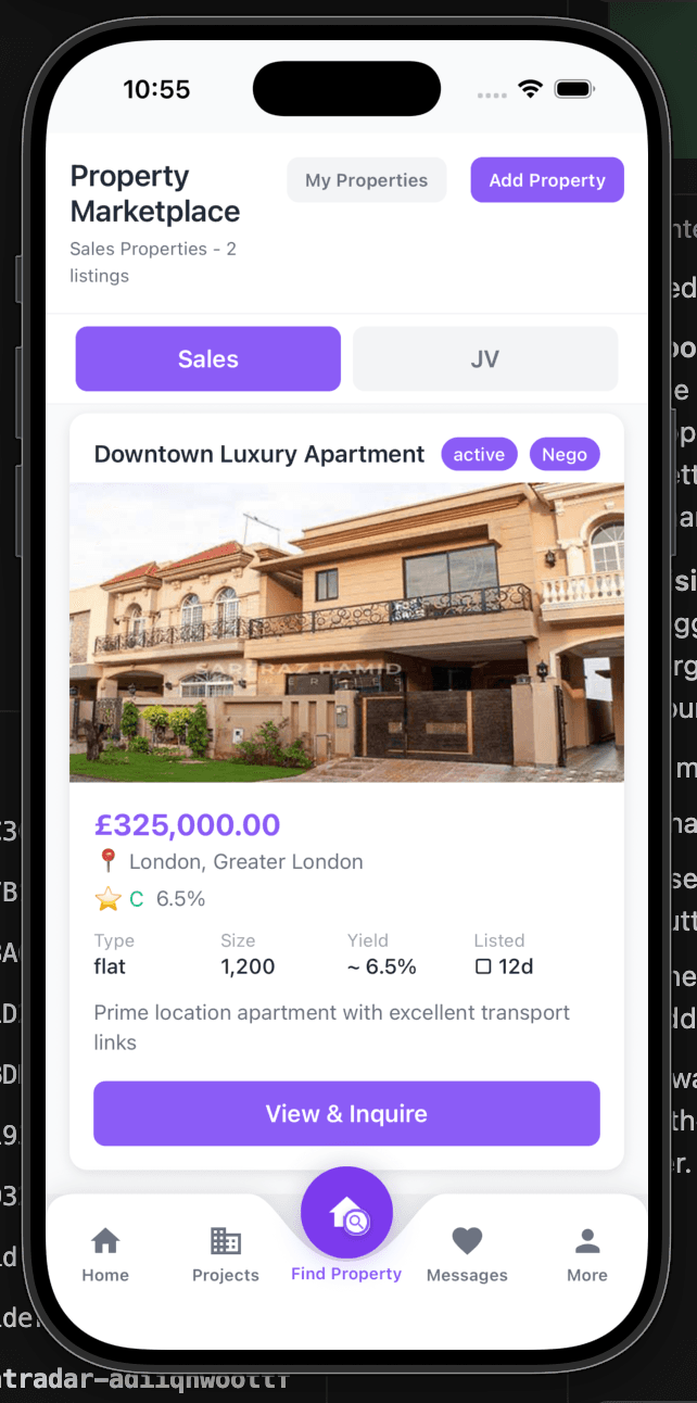 Property Management App Property Marketplace screenshot by Atta ur Rehman Property Management App Property Marketplace screenshot 1 by Atta ur Rehman — AI, React, Next.js, and React Native project